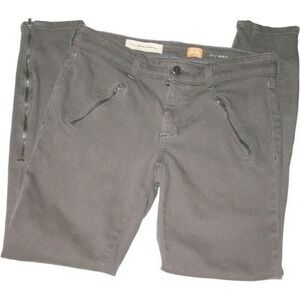 Pilcro Anthropologie Skinny Pants Womens Size‎ 28 Moto Ankle Zip Stretch Grey